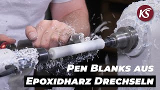 33 Drechseln von EpoxidharzPenblanks  Hergestellt mit Hackl Epoxidharz und KS Farbpigmenten [upl. by Austine373]