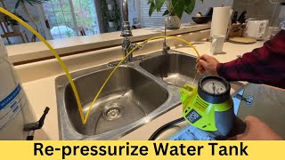 How to Pressurize Water Express Reverse Osmosis Water Storage Tank  Easy DIY Step by Step [upl. by Josephina]