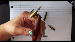 1 Pointed Pen Calligraphy 101 About nibs and oblique holders [upl. by Ys]