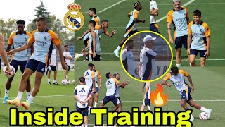 Carlo Ancelotti WARN Players at Training 🔥Mbappe Vinicius amp Rodrygo United at Real Madrid Training [upl. by Einaffets]