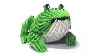 3D origami frog tutorial [upl. by Einiar]