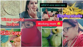 40working mom daily routine vlog skincare hair care evening snacksgudiyavlogs indianworkingmom [upl. by Namwob]