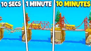 10 second 1 minute and 10 minute bridge builds in Poly Bridge 3 [upl. by Nimajnab]