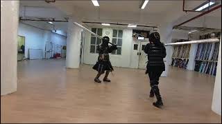 Bastet Knights Harnischfechten sparring zweihander vs zweihander Yip and Paco 20231112 [upl. by Tollmann]