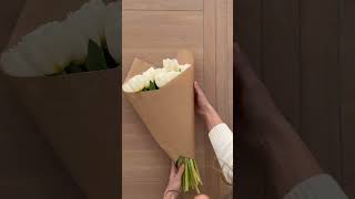 How to easily wrap flowers 🤍 [upl. by Ynaitirb]