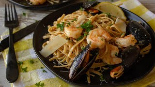 How To Make Seafood Pasta Recipe  Ultimate Seafood Scampi Pasta Recipe  Episode 274 [upl. by Odnolor2]