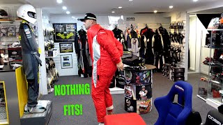 Getting Suited And Booted Finding Safety Gear For The Worlds Tallest Racing Driver [upl. by Haidabez55]