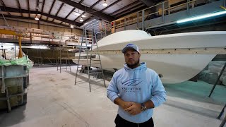 Boat Factory Tour of Valentino Custom Boats  NorthCarolina OBX [upl. by Alil643]