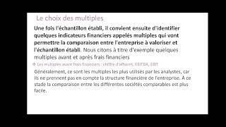 Lévaluation des Entreprises par La Méthode des comparables ou multiples [upl. by Etteve]