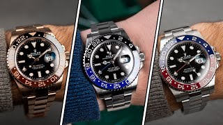 Hands On the 3 New Rolex GMTMaster II Pepsi Batman amp Root Beer [upl. by Ynnig722]