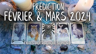 FÉVRIER et MARS PRÉDICTIONS GÉNÉRALES CHARME DE TAROT INCLUS FAITES VOTRE CHOIX AVEC DES SONS [upl. by Mazel]