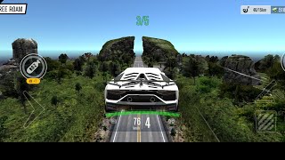 Game car driving crash  Game car android 3D  Jumping over the map with a Lamborghini [upl. by Henrique]