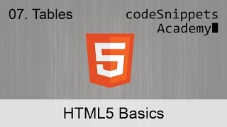 HTML Fundamentals 07 Tables table thead tbody tfoot caption th tr td [upl. by Rabah]