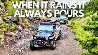 CAUGHT in A MASSIVE STORM trying to DESCEND from 13000FT in Jeep Gladiator 4x4s [upl. by Portie516]