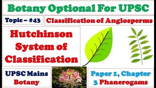 Hutchinson System of Classification Angiosperm Taxonomy Principles Merits amp Demerits Botany UPSC [upl. by Katharine332]