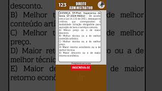 📙 QUESTÃO DE CONCURSO  DIREITO ADMINISTRATIVO N° 123 shorts concurso concursos simulado [upl. by Eilrac854]