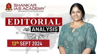 Editorial Analysis September 13 2024 Shankar IAS Academy UPSC current Affairs  Mains [upl. by Candide]