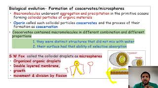 Origin Of Life part 3  Biological evolution coacervates and coacervation [upl. by Akyre]