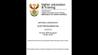 ELECTROTECHNICS N6 APRIL 2024 FULL PAPER MEMO REVISON [upl. by Iahcedrom]