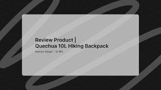 Quechua Hiking Bag 10l Advertisement  English Project [upl. by Akeemat575]