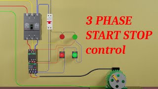 3phase motor startstop circuit Animated video [upl. by Anifled]