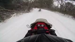 Wisconsin Snowmobiling Kettle Moraine Southern Unit [upl. by Ettenotna]