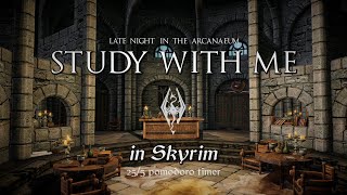 Study with Me in Skyrim  College of Winterhold Library  255 Pomodoro Timer 2hr 4K [upl. by Haseena]