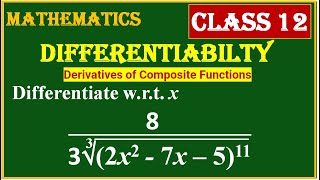 DIFFERENTIABILTY  Differentiate wrt x 8  32x2  7x 51311 [upl. by Ankney]