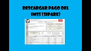 Como Descargar el pago del IMSS Línea de Captura SIPARE 2020 [upl. by Felton]