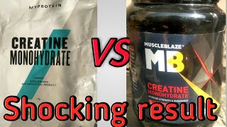 Myprotein Creatine Monohydrate VS Muscleblaze Creatine Monohydrate  Shocking Result [upl. by Flori]