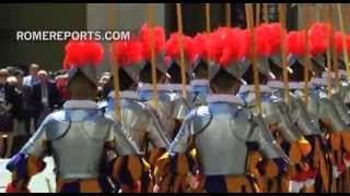 New Swiss Guards take an oath to protect the Pope [upl. by Linus]