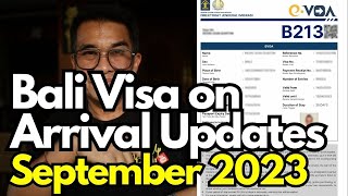 Bali Visa on Arrival Updates September 2023  Bali Visa Regulation [upl. by Ethelyn]