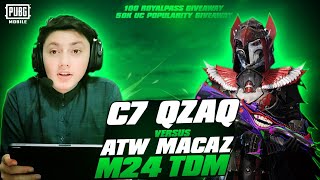 ATW MACAZ VS C7 QZAQ  INTENSE M24 1vs1 MATCH 😱 BIGGEST GIVEAWAY OF PUBG MOBILE atwmacaz [upl. by Refannej]