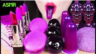 ASMR EDIBLE LIPSTICK GRAPE JELLY CREPE CAKE TIKTOK JELLO 먹는 립스틱 포도 젤리 크레이프 케이크 먹방 EATING SOUNDS [upl. by Erdnaek]