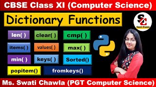 Dictionary Functions  Dictionary in Python Class 11  CBSE Class 11 Computer Science with Python [upl. by Kall783]