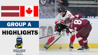 Canada vs Latvia Full Highlights  Group A  2024 IIHF World Junior 12272023 [upl. by Katsuyama]