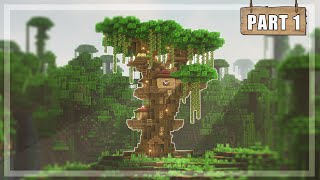 How to Build a Treehouse in Minecraft  Tutorial Part 13 [upl. by Onibla]