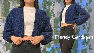 Trendy Crochet Cardigan Tutorial [upl. by Labaw]