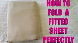 How to fold a fitted sheet perfectly and easily [upl. by Derdlim]