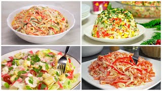 Популярные САЛАТЫ С КРАБОВЫМИ ПАЛОЧКАМИ 4 Рецепта от Всегда Вкусно [upl. by Amena188]