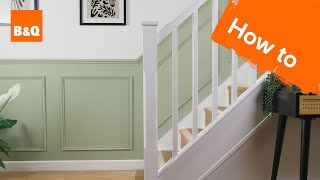 How to create wall panelling up a staircase  DIY [upl. by Lanuk916]