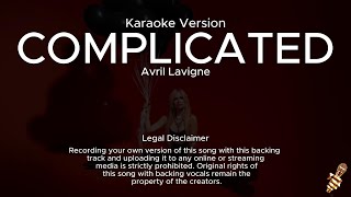 Avril Lavigne  Complicated Karaoke Version [upl. by Annora]