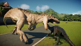 Jurassic World Evolution 2 Spinosaurus vs TRex  Marine  Dinosaurs fight  Dinosaurs entry [upl. by Newbill527]