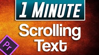 How to Add Scrolling Text Tutorial Premiere Pro 2024 [upl. by Annabelle191]