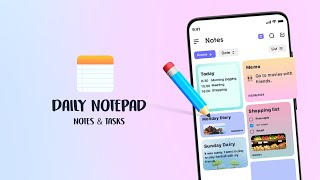 Daily Notepad Notes amp Tasks  Create colorful sticky notes  Best note taking app [upl. by Roddie]