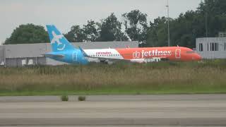 Jetlines A320 at Maastricht Aachen Airport [upl. by Ahsiekahs264]