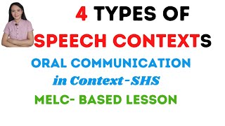 Types of speech contexts in communication Oral Communication in Context Senior High School [upl. by Novelc]