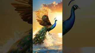 Peacock flying video  Ai video peacocks birds wildlife [upl. by Ahsikit]