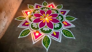 Diwali 2023 special beautiful rangoli Deepawali simple kolamdiwali mugguluSuper Amazingrangoli [upl. by Jewel]