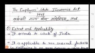 The Employees State Insurance Act 1948 Social security for Upsc Apfc Epfo Enforcement Officer [upl. by Anawat928]